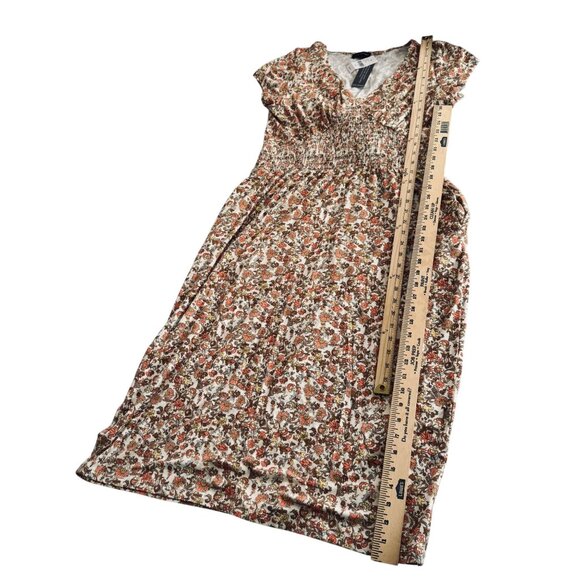 Lane Bryant Womens Floral Print Midi Dress V-Neck Short Sleeve Smocked Waist Siz - Picture 9 of 12